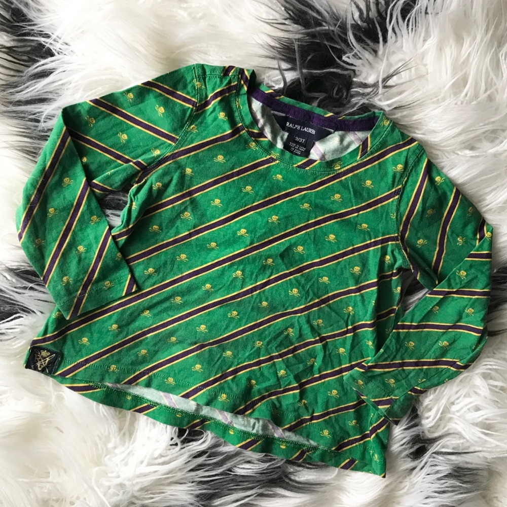 Ralph Lauren Toddler Girl Pirate pattern top 3T
